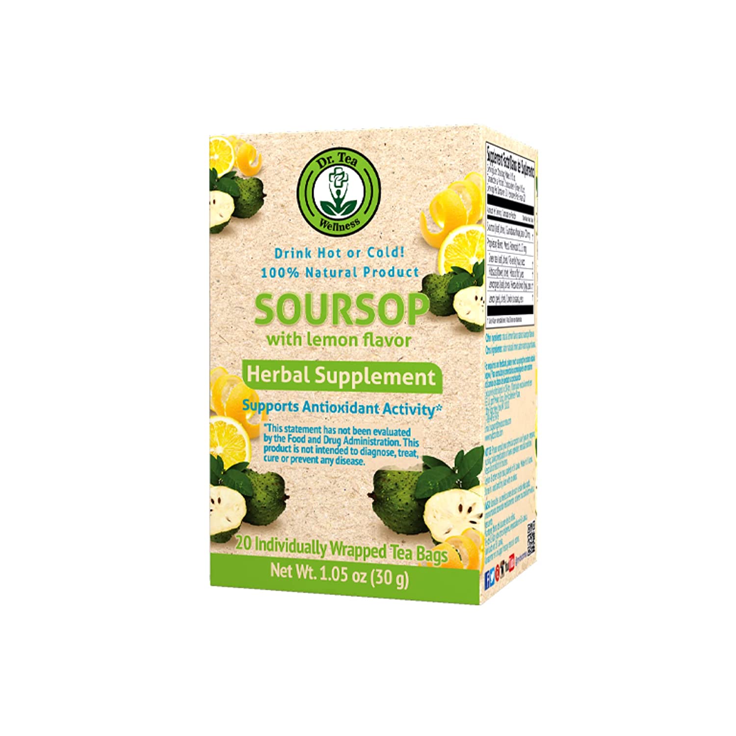 Wellness Soursop Herbal Tea with Lemon Flavor