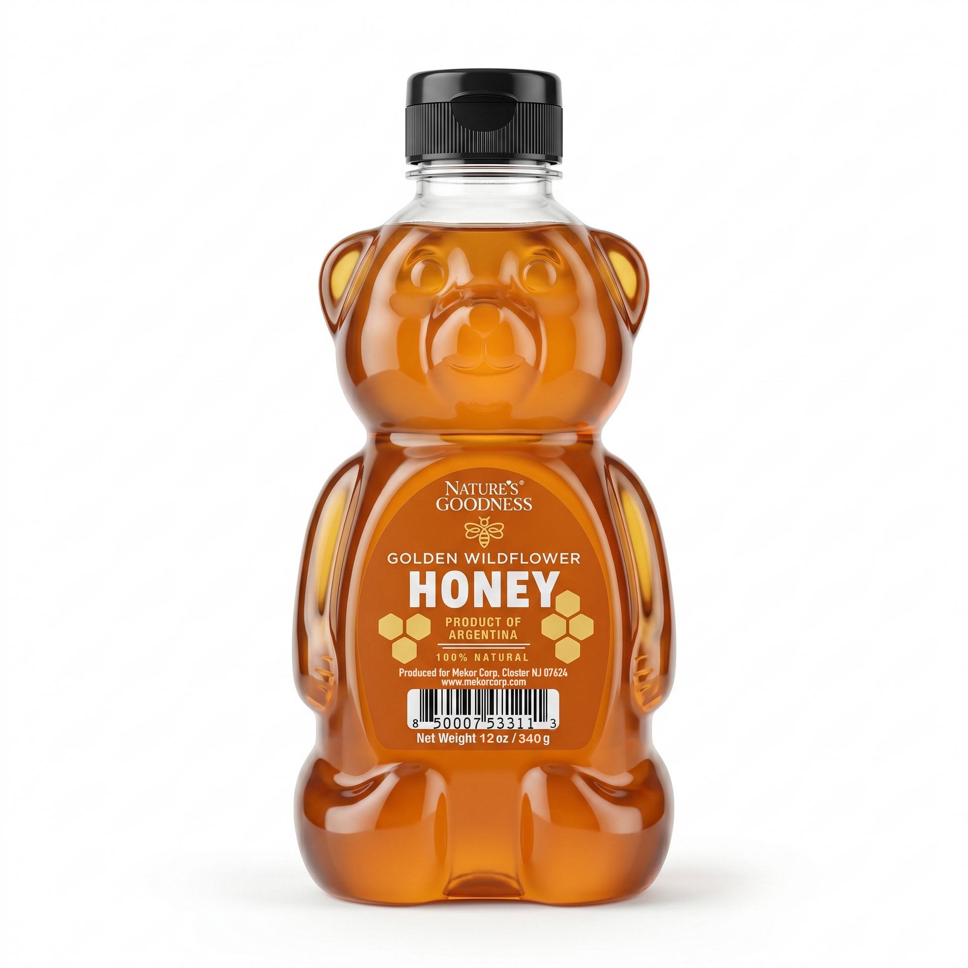 GOLDEN WILDFLOWER HONEY BEAR – 12 oz.