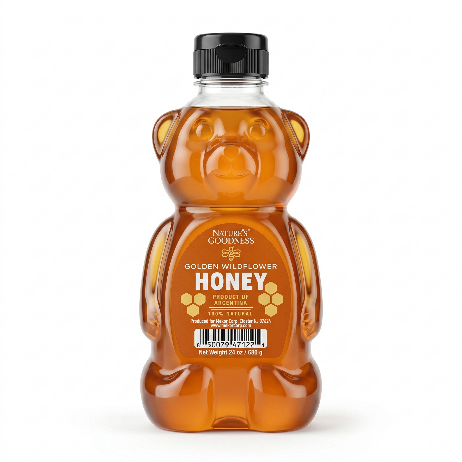 GOLDEN WILDFLOWER HONEY BEAR – 24 oz.