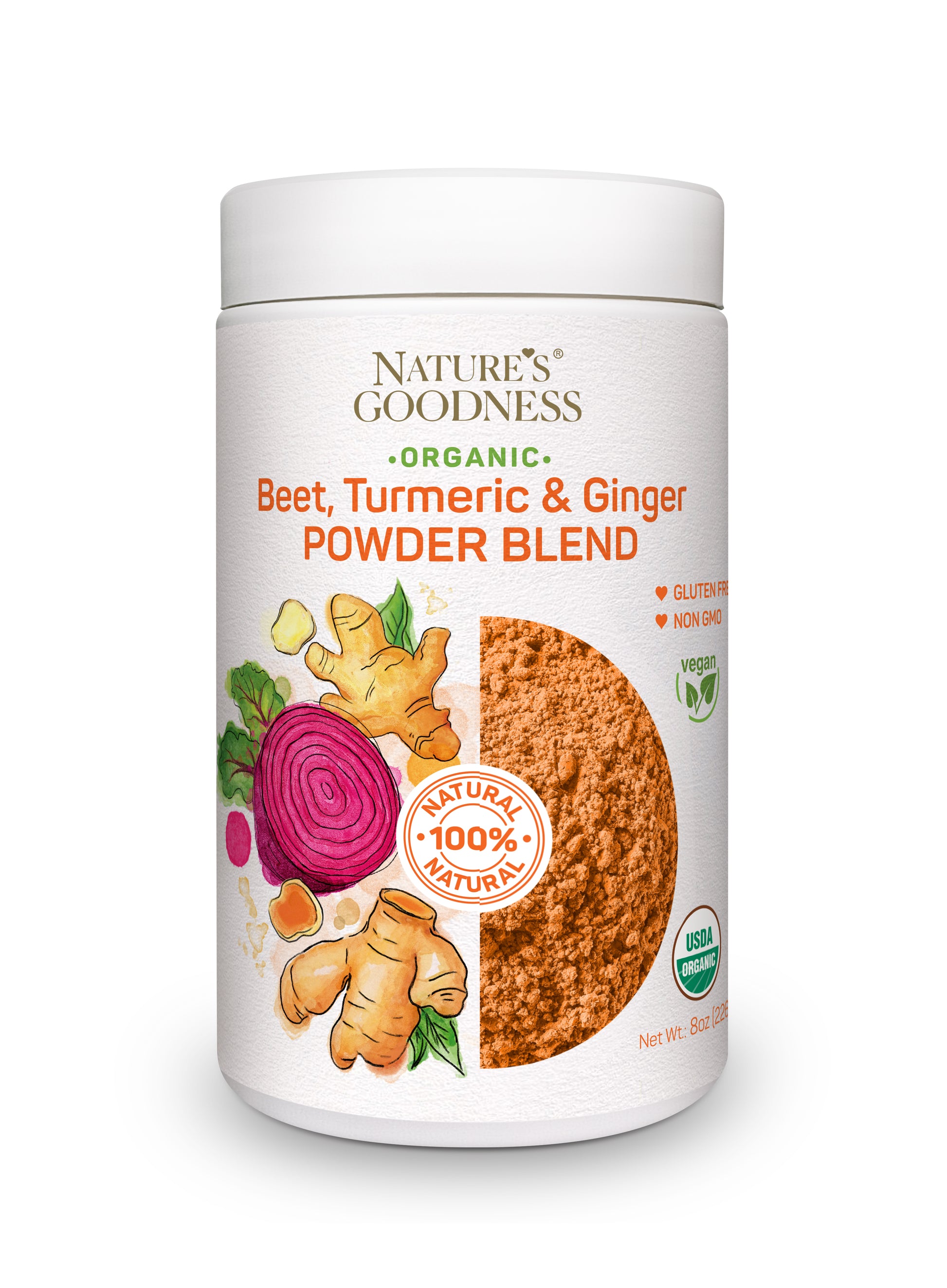 ORGANIC  BEET - TURMERIC - GINGER  POWDER | 8 OZ